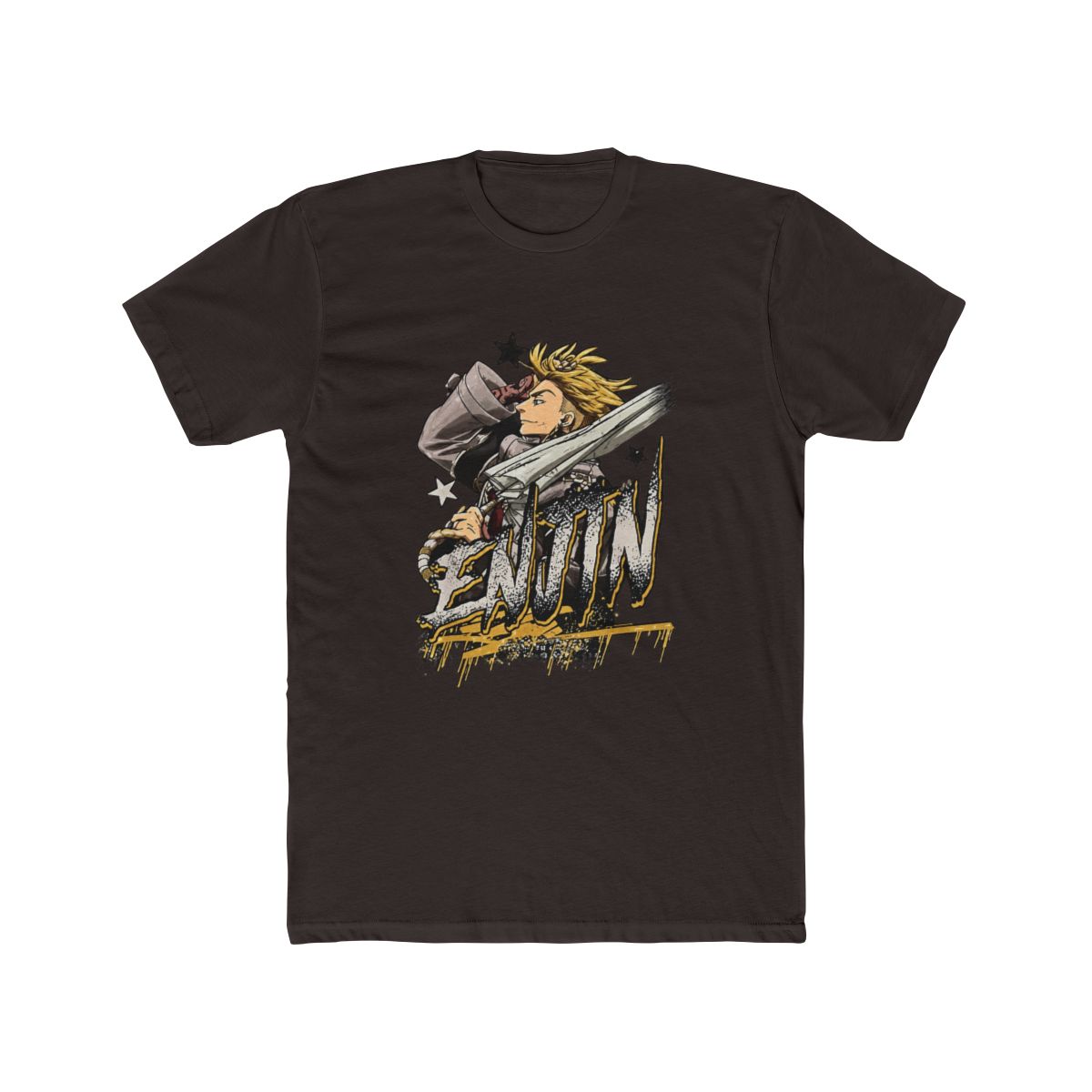 Gachiakuta Enjin Portrait Outline with Stars Anime T Shirt - alternate angle 2, merchandise