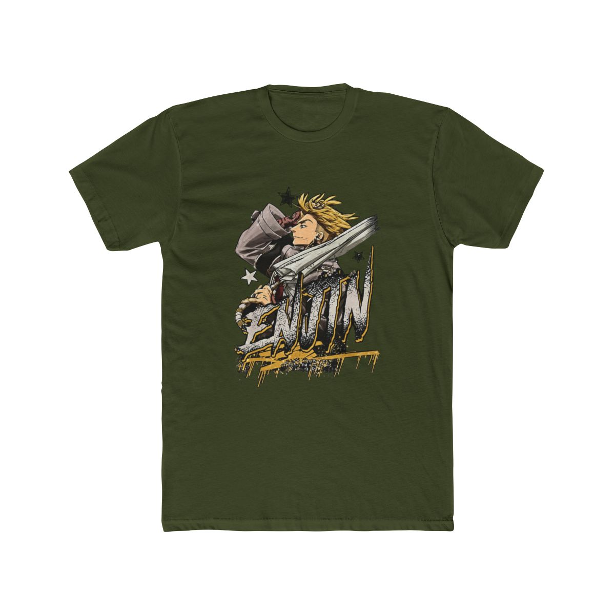 Gachiakuta Enjin Portrait Outline with Stars Anime T Shirt - alternate angle 4, merchandise